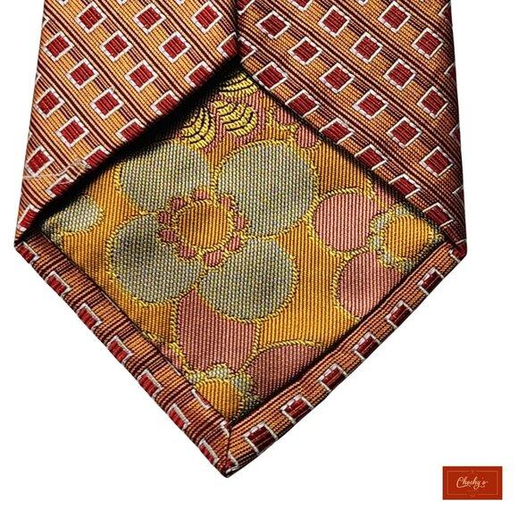 True Forum Orange/Red 100% Silk Tie 60" Long 4" Wide(ID159) - Picture 7 of 8